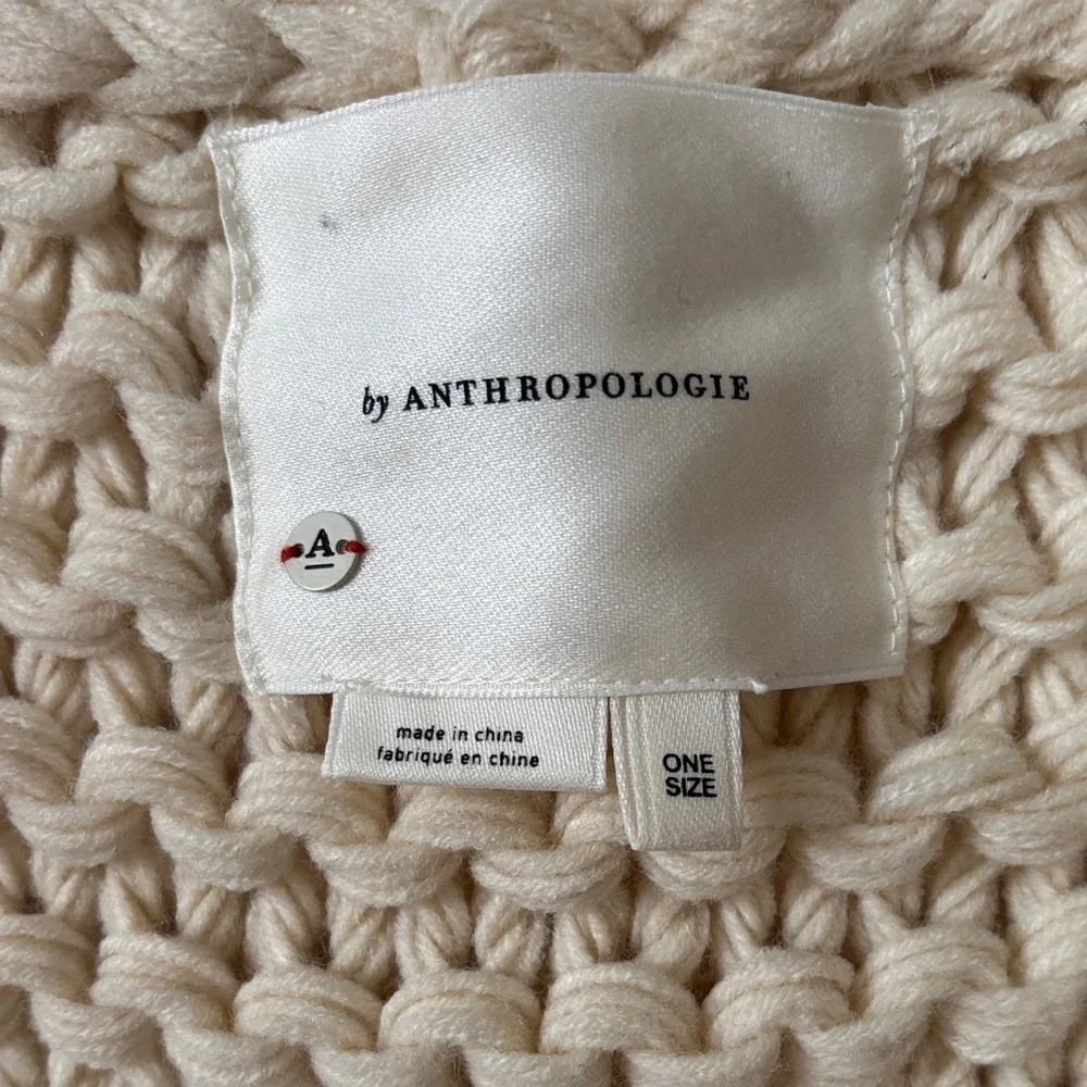 Anthropologie Cream Chunky Knit Cardigan - Picture 2 of 6